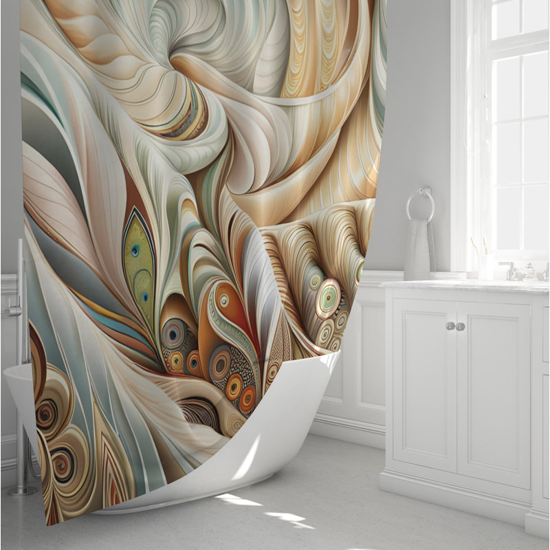 Briyan Abstract Shower Curtain, 72" H x 70" W