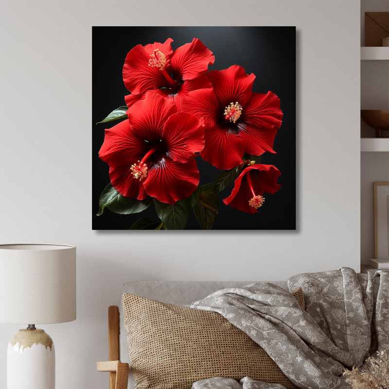 Hibiscus tropical II - Hibiscus, H 16 po x l 16 po x P 1 po, Toile tendue
