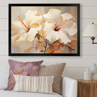 " Beige Hibiscus Painting II "