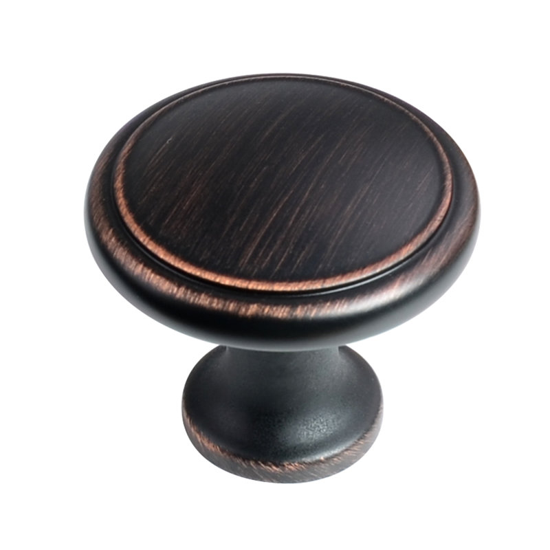 Oil Rubbed Bronze Round Cabinet Knob with Mounting Hardware
