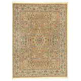 Hand Knotted Wool Area Rug in Beige And Ivory