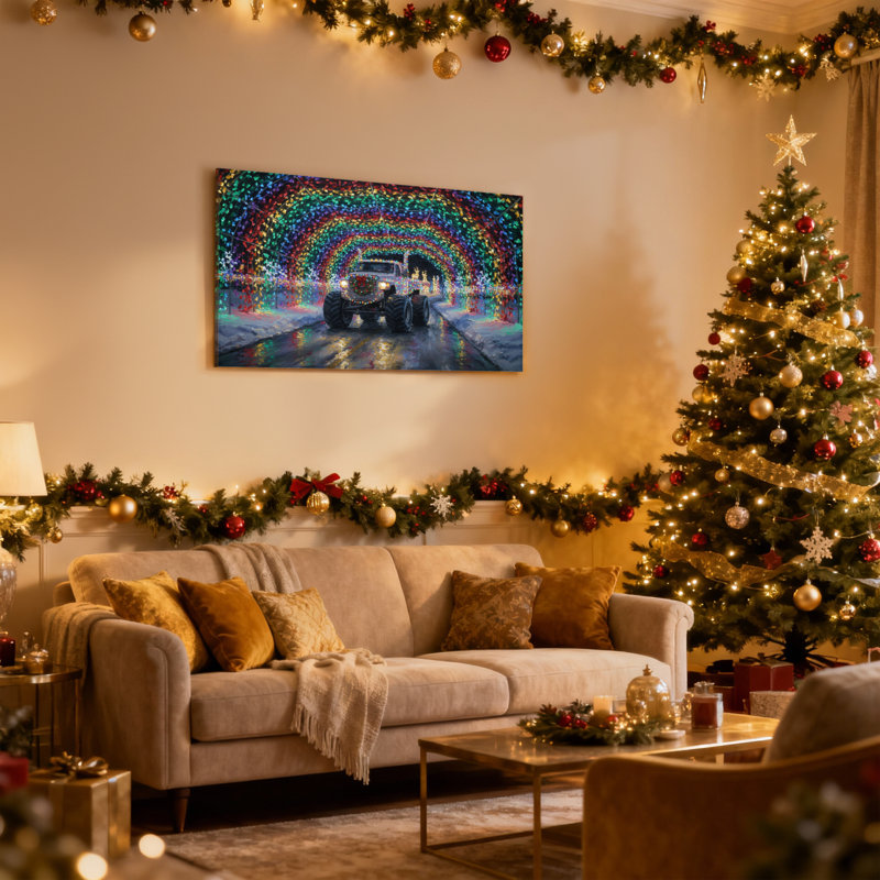 Ensemble de 3 reproductions d'art sur toile de Noël, H 24 po x l 36 po