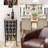  18 Bottle Floor Wine Bottle with Glass Table Rack