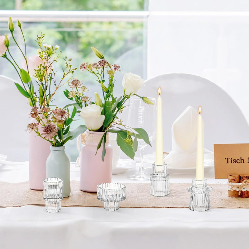 Porte-bougies en cristal transparent