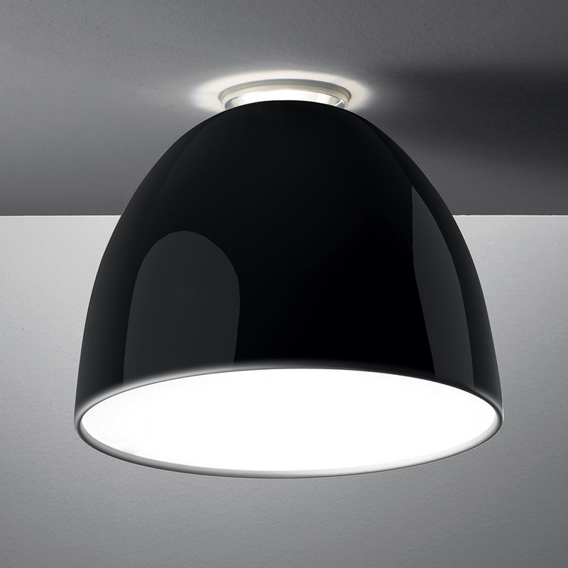 Nur Ceiling Light by Ernesto Gismondi, LED, Gloss Black, 16.94" H x 21.69" W x 21.69" D