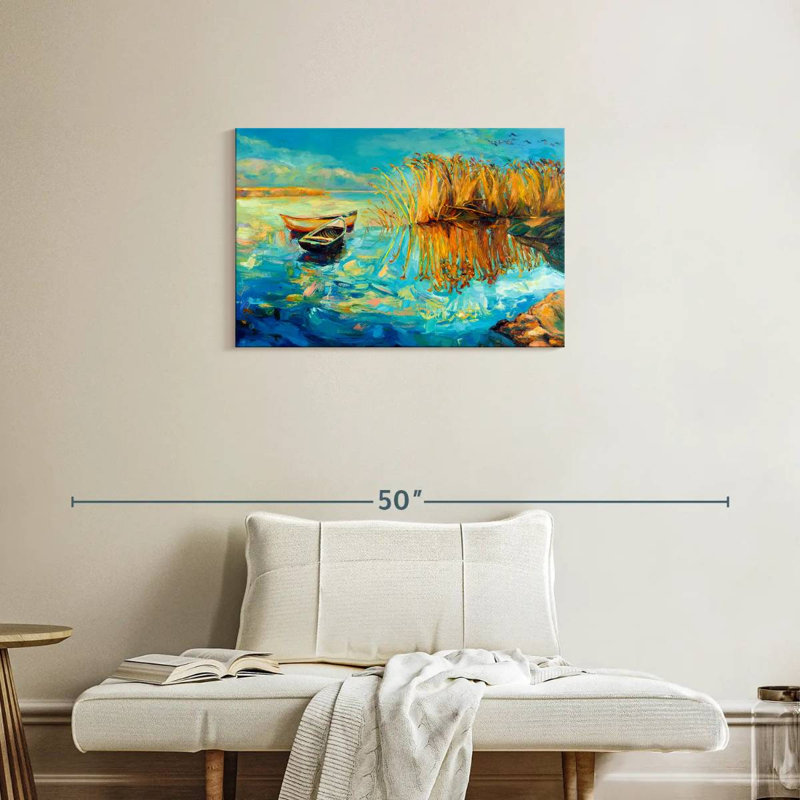 Mehar Boat On Water, 20" H x 30" W