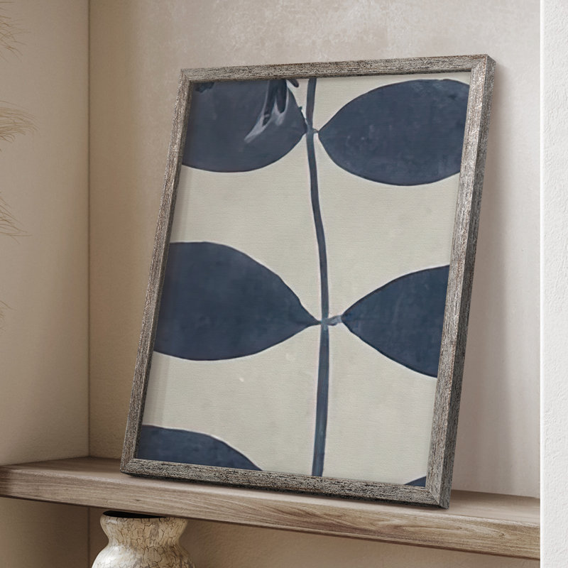 «Marine Pressed Flowers», reproduction encadrée en bois massif, H 11 po x l 9 po