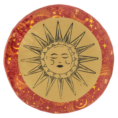 Ethereal Sun Abstract Circular Throw Cushion