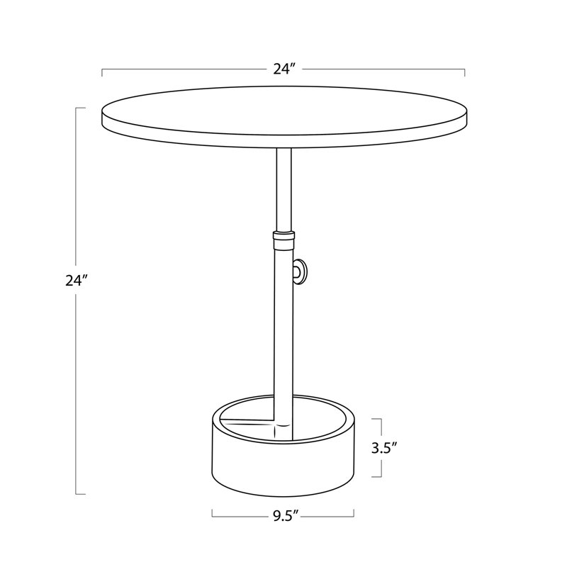 Myles Accent Table Large (Oil Rubbed Bronze), Natural Brass