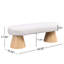 Tabouret de chambre rembourré, beige, capacité de 300 lb, aucun banc beige d'assemblage requis pour le salon, salle à manger de 49 po de longueur, prêt à l'emploi