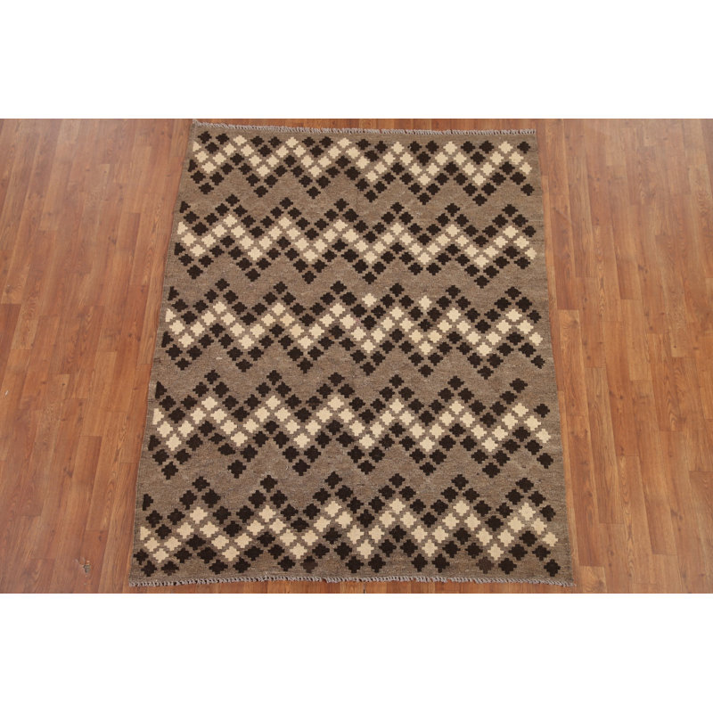 Reversible Wool Kilim Area Rug 5x6