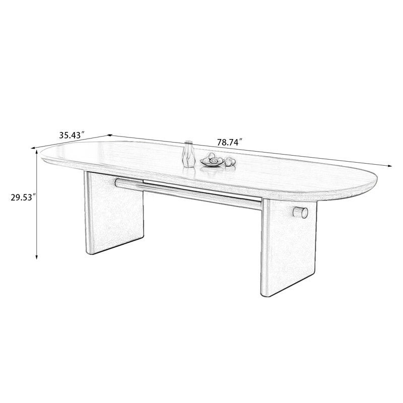 Table de salle à manger 78,74 po, Blanc, H 29,53 po x L 78,74 po x l 35,43 po