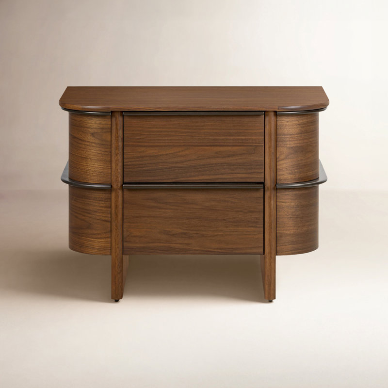 Theo Nightstand-Dark Brown Walnut Veneer