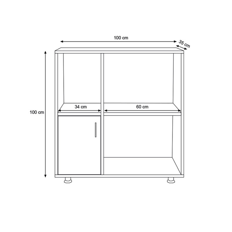 Fakhri 100cm W Manufactured Wood Shelving Unit, Oak/White