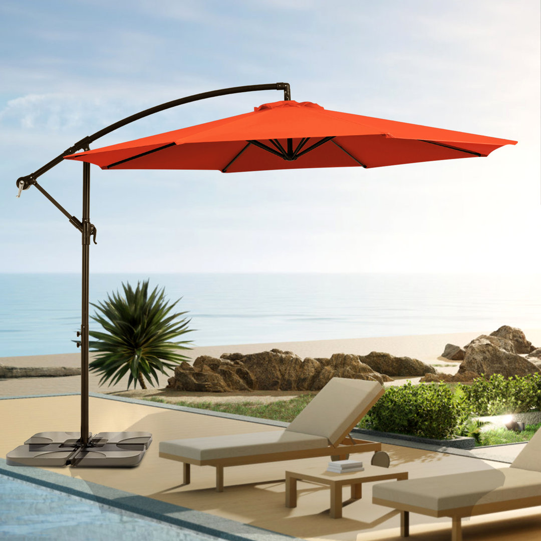10 ft Round Patio Cantilever Umbrella KINGYES Fabric