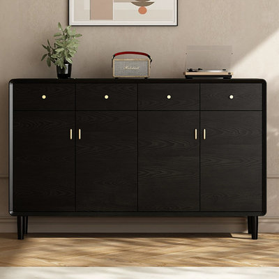 Black Solid wood Shoe Storage