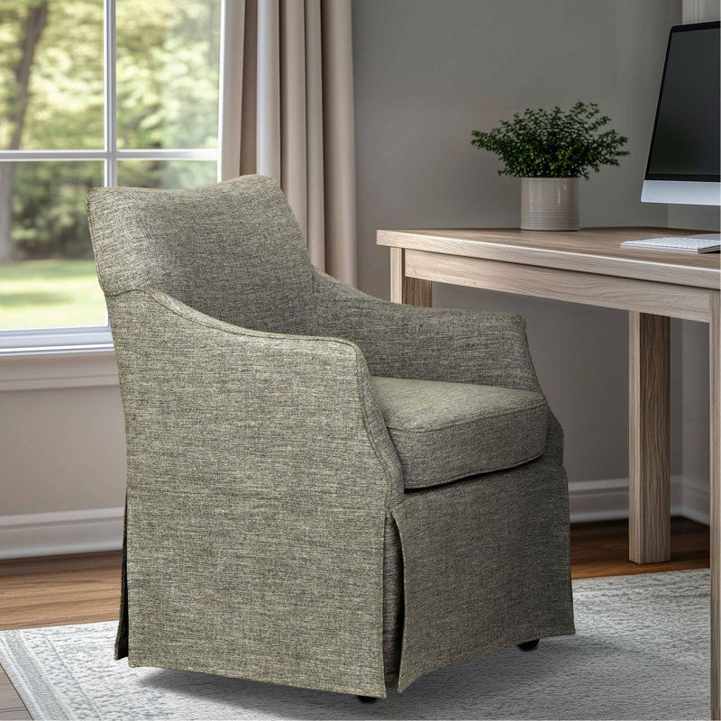 Chaise de salle à manger rembourrée à jupe avec roulettes cachées