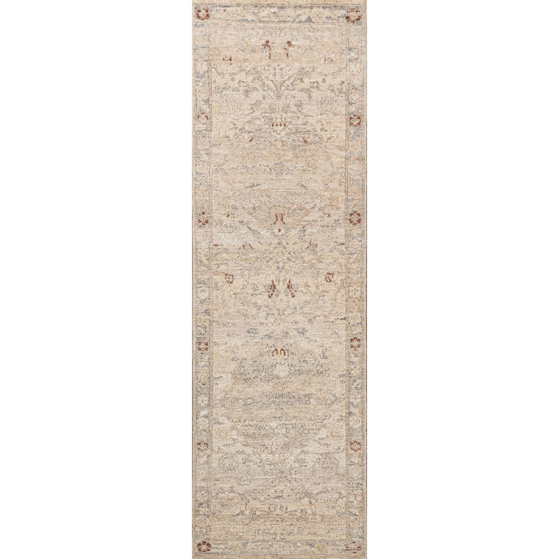Hand Knotted Area Rug in Beige And Multi, Runner 2'6" x 8'