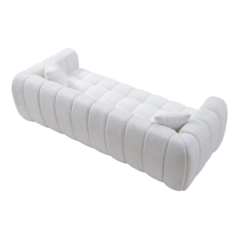 Canapé surdimensionné 102,7 po avec deux coussins, Blanc
