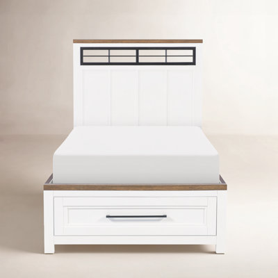 Theo Complete Metalwork Panel Bed W/ Storage Footboard