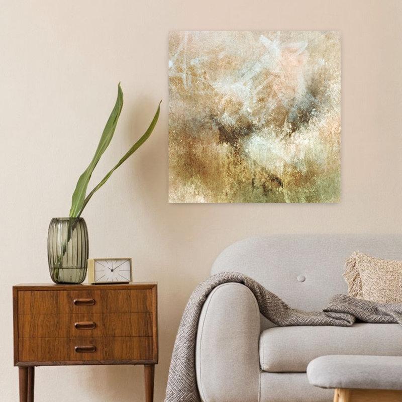 Art mural contemporain abstrait Quiet Ground, H 24 po x l 24 po