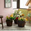 Handmade Wood Barrel Planter