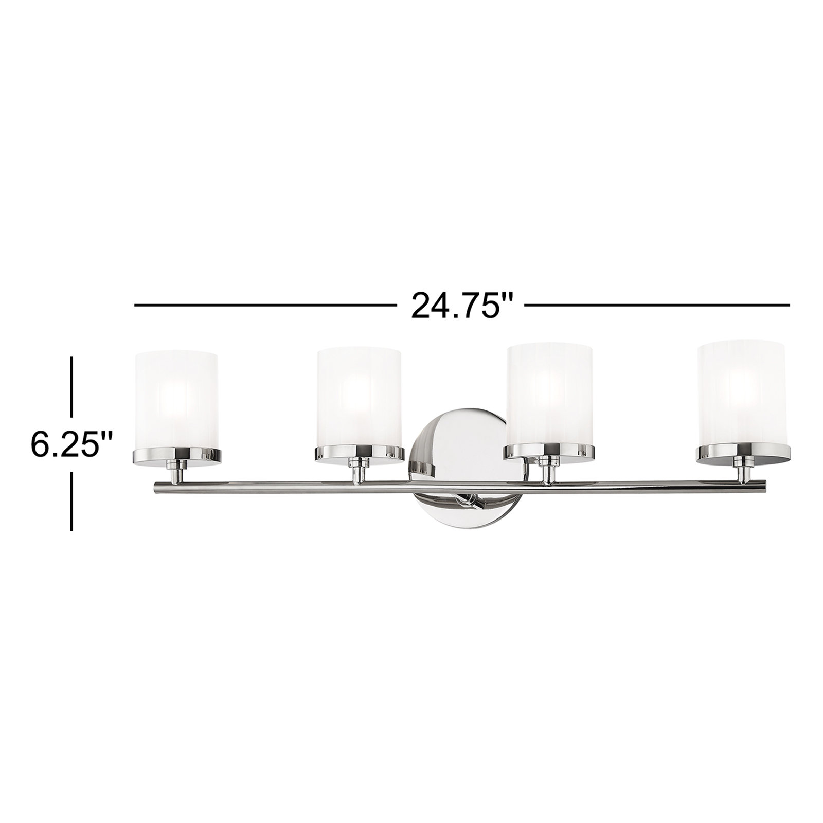 Scroggins 4 - Light Dimmable Vanity light, Polished Nickel