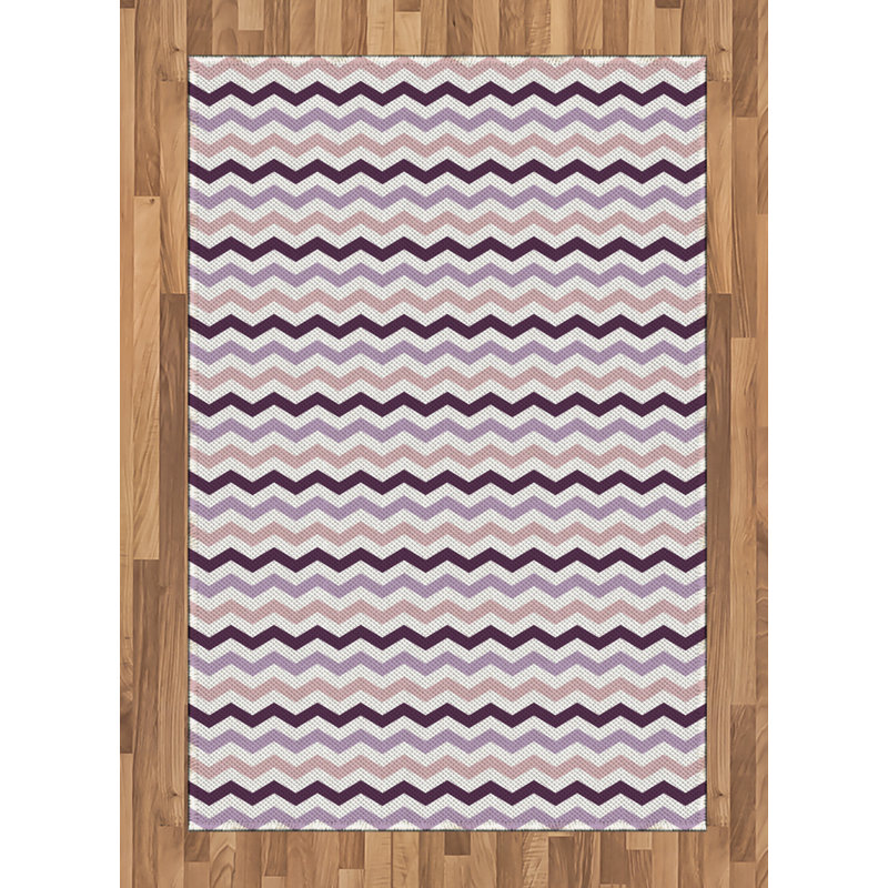 Tapis décoratif mauve à haute densité en fibre de polyester, Rectangle— 4 pi x 5 pi 8 po