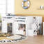 Lit simple en bois massif avec lit double, escalier et tiroir-438345975