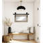 Miroir rustique moderne avec rail de porte de grange en acier-824512041-824512040