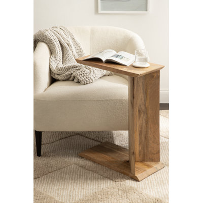 Thaxter Mango Wood C-Table for Use as TV Tray Table