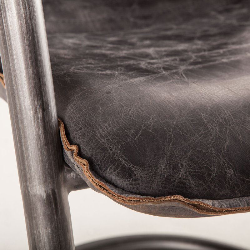 Chiavari Leather Arm Chair, Antique Ebony