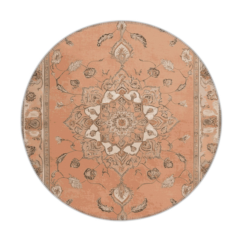 Tabriz Brown Indoor and Outdoor Area Rug, Rectangle 5' x 7'