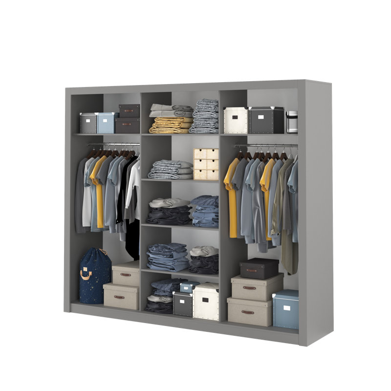 2 Door Sliding Wardrobe, Gray