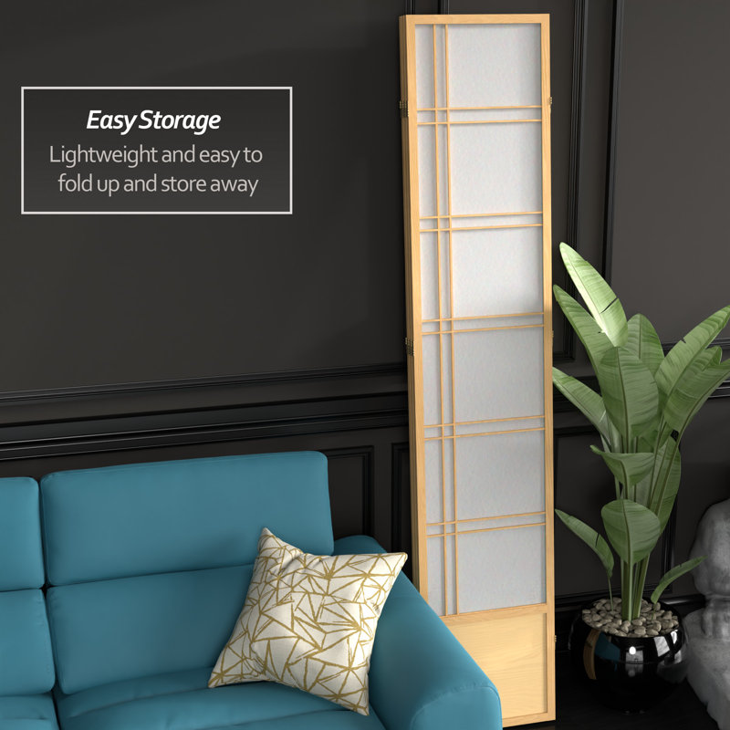 83.5" Double Cross Shoji Room Divider, 3 Panels, Natural