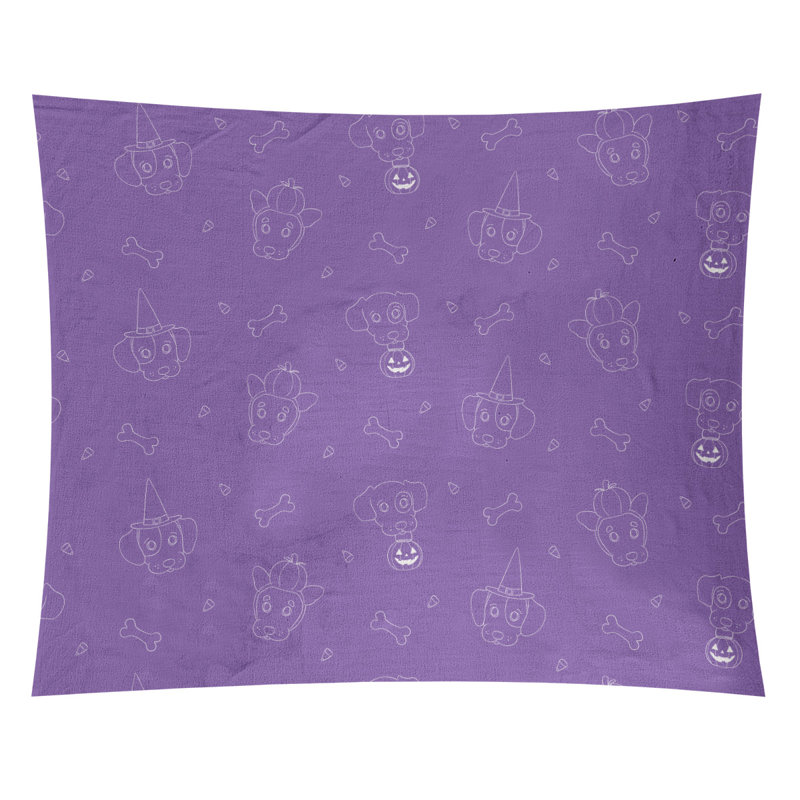 Tapisserie de noël halloween en polyester fêtes, H 27,5 po x l 37,5 po, Velours aubergine