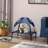 Elevated Dog Bed with Removable Canopy, Outdoor Dog Cot with UV Protection Canopy Shade, 48 inch Large Pet Bed for Camping, Dark Blue-759170023-759169562