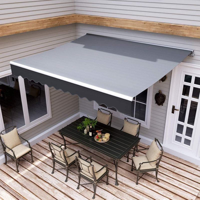 Brayden Studio Aluminium Cover Retractable Patio Awning, 300cm W x 250 D