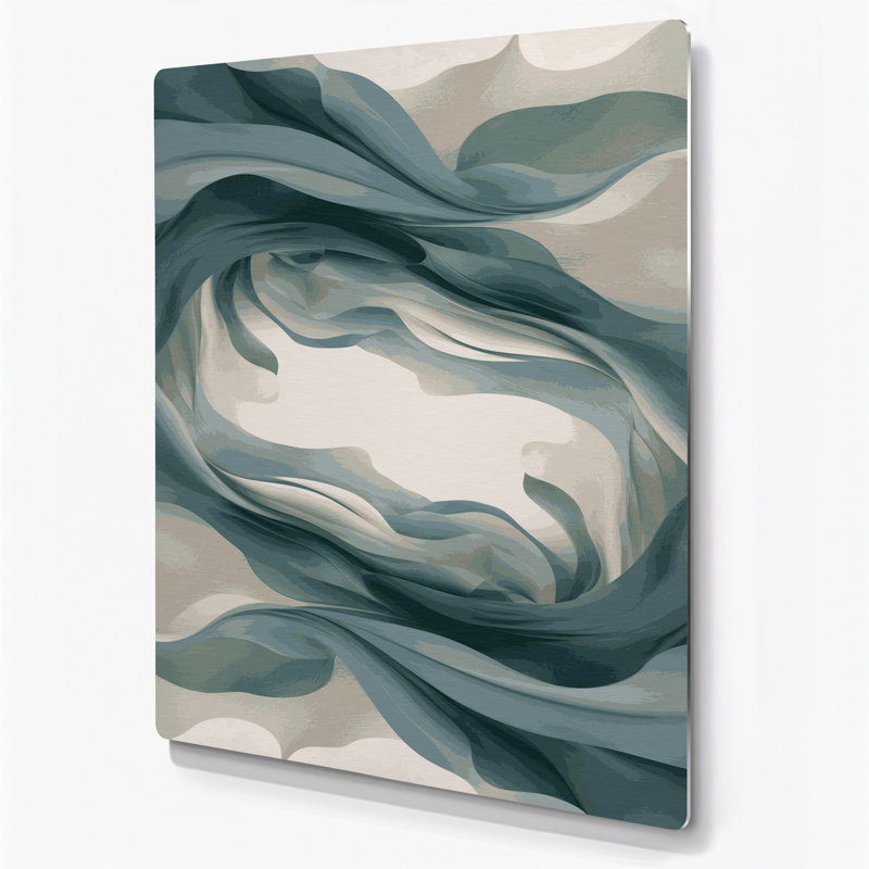 Paysage abstrait 28, art mural gris en métal, H 20 po x l 24 po