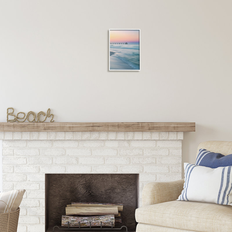 "Ba-101", "Beach Waves", photographie sur toile par Daniel Sproul, Giclée encadrée blanc bord de mer