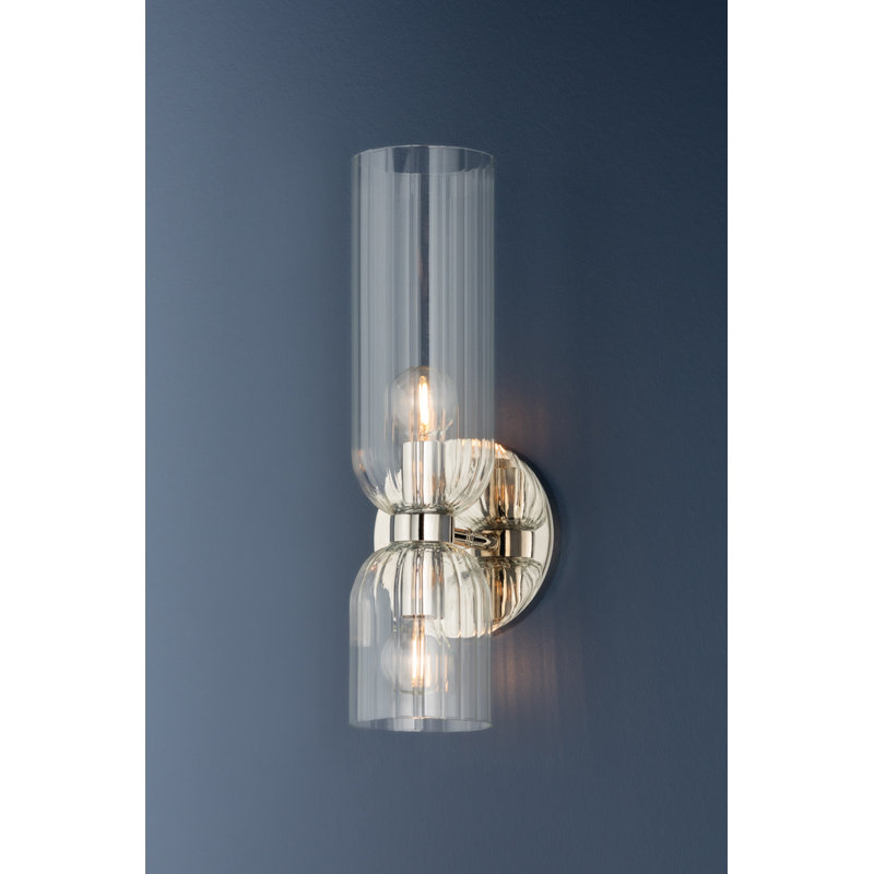 2 - Light Armed Sconce, Polished Nickel