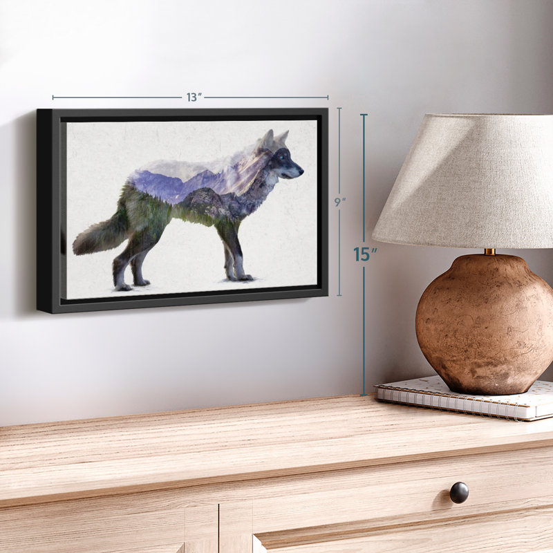 Impression sur toile Rocky Mountain Grey Wolf, H 9 po x l 13 po