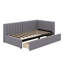 Lit de jour simple tapissier avec 2 tiroirs, support en lattes de bois-230774415