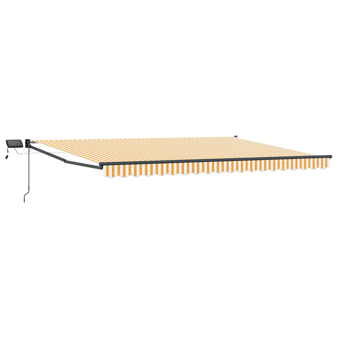 Vidaxl Manual Retractable Awning With Leds Polyester With PU Coating Sun Block