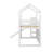 Twin Size Wood House Loft Bed With Slide,Shelves And Light-1447024029