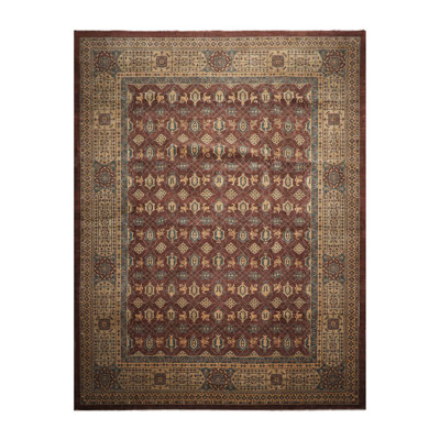 Tapis unique chocolat 12 pi 3 po x 16 pi années 1920 Kaneville