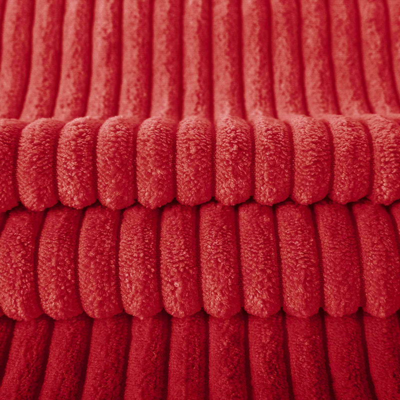 Reversible Red and Green Corduroy Velvet Throw Pillow Set