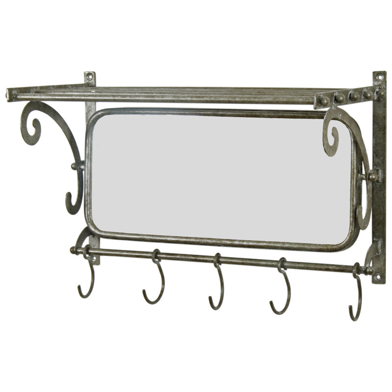 Nathalie Metal Flat Wall Mirror with Shelves