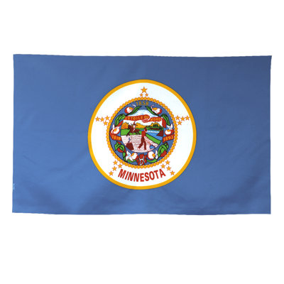 Anley Rip-Proof Double Sided 3-Ply Minnesota State Flag 36"W x 60"H  - Vivid Color, Canvas Header and Wrinkle Resistant - Minnesota MN Flags 