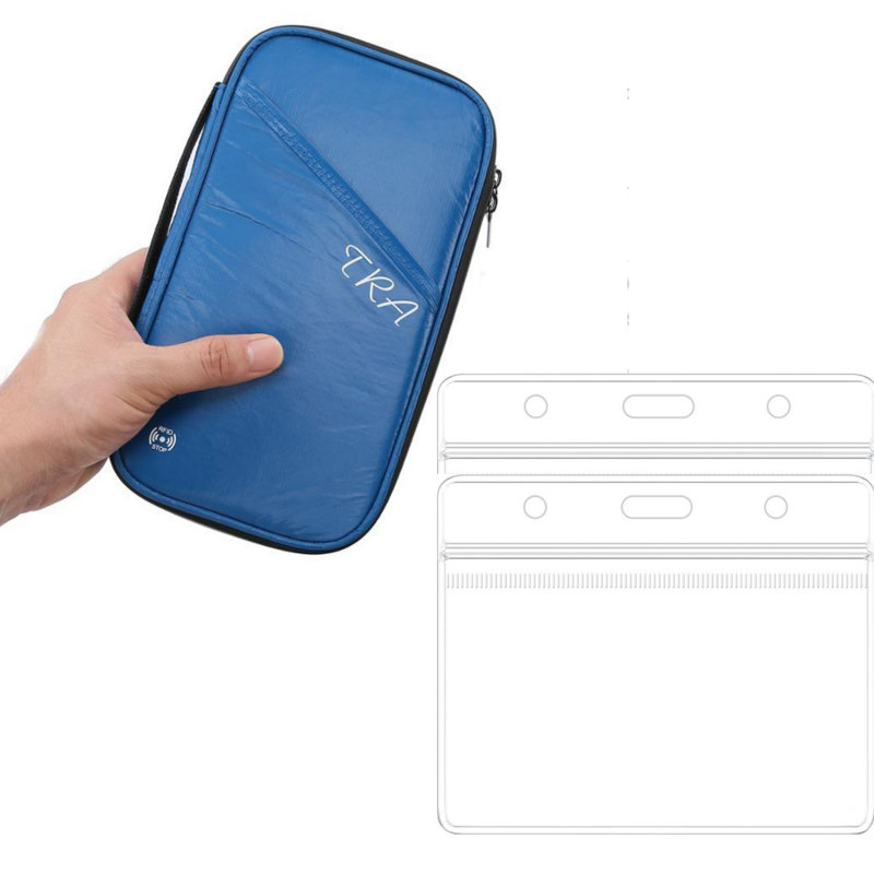 Porte-passeport et porte-cartes Vax, Bleu